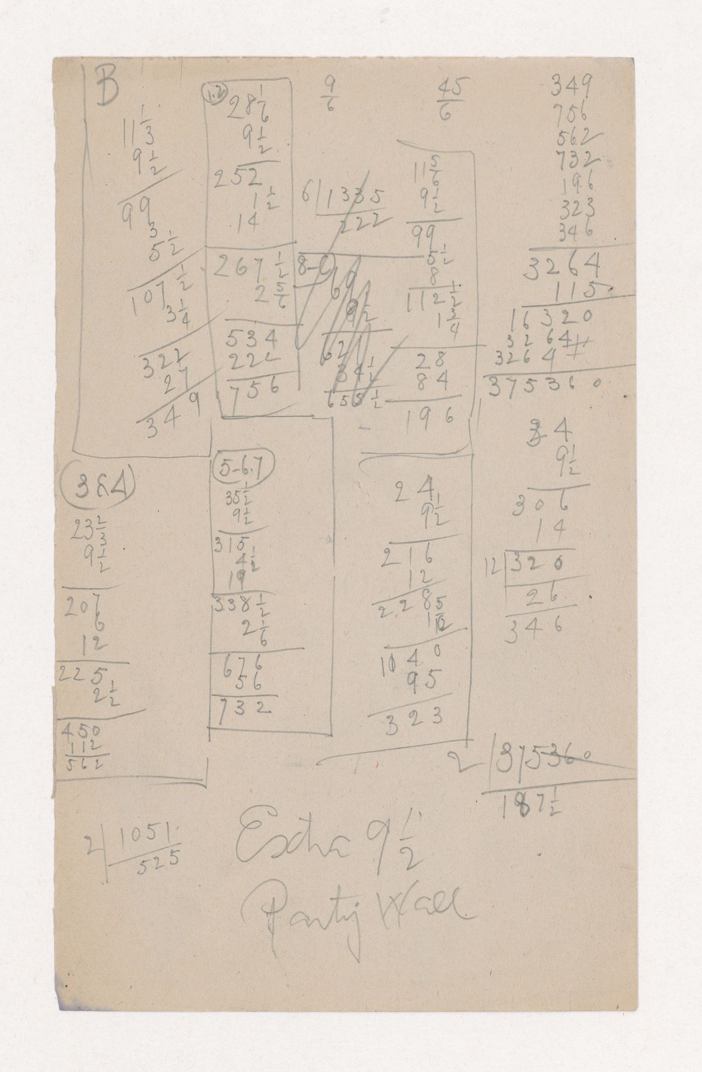 Monadnock Building, Chicago: Load calculations, possibly for the party wall