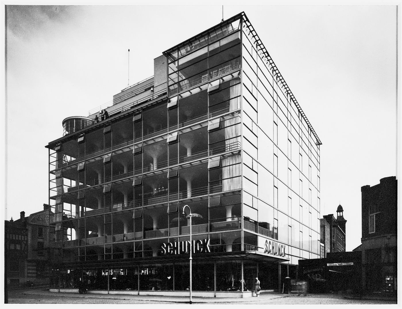 Exterior view of the Schunck department store (now the Glaspaleis), Heerlen, Netherlands