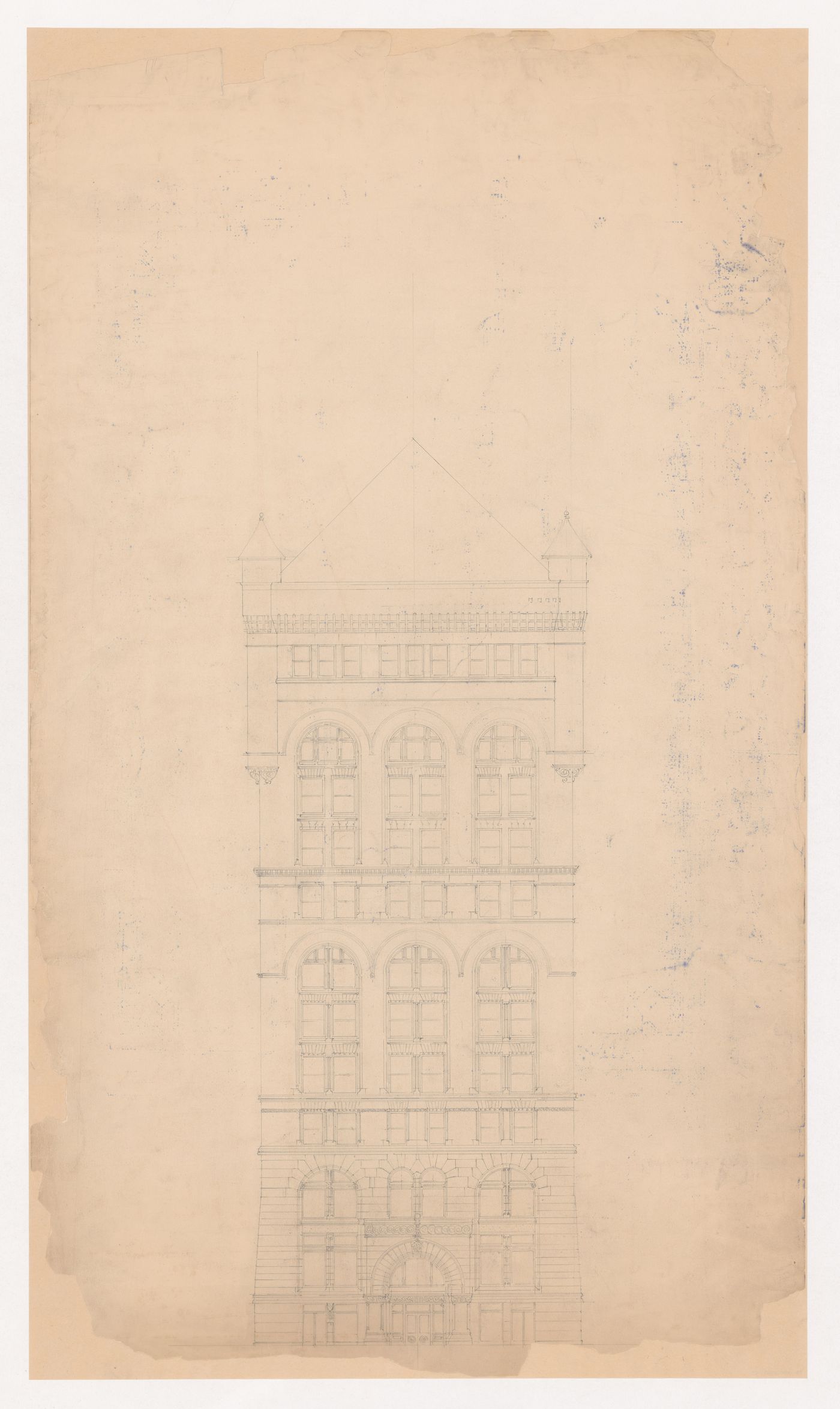 Quamquisset Building, Chicago: Front elevation