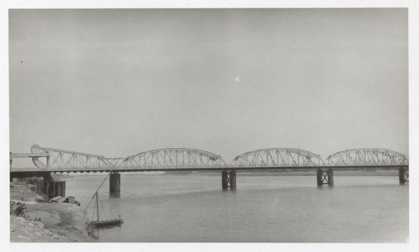 Landscape view of the Blue Nile Road and Railway Bridge, Khartoum, Sudan