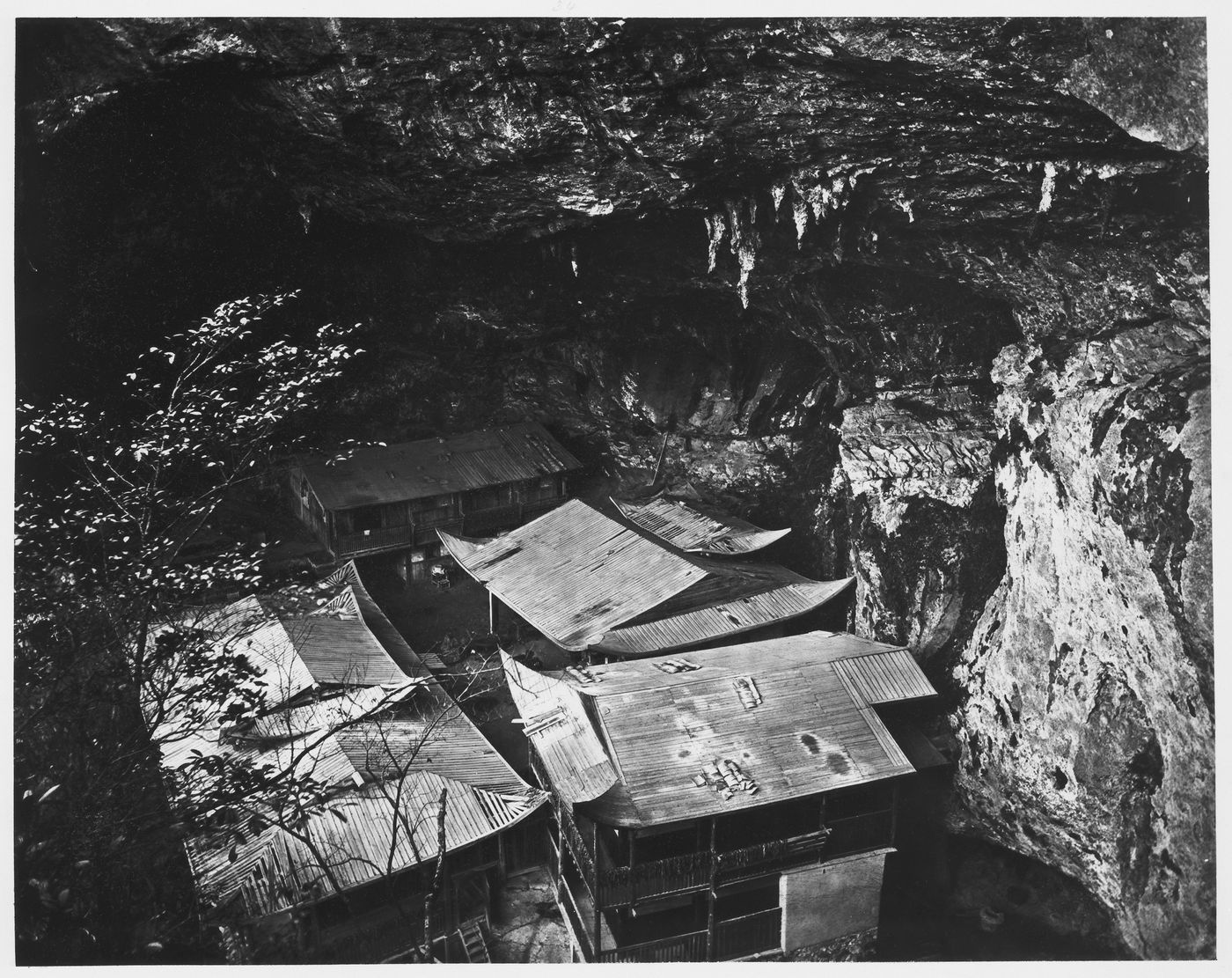 View of the Yuenfu Monastery Cave from above, near Foochow (now Fuzhou), China