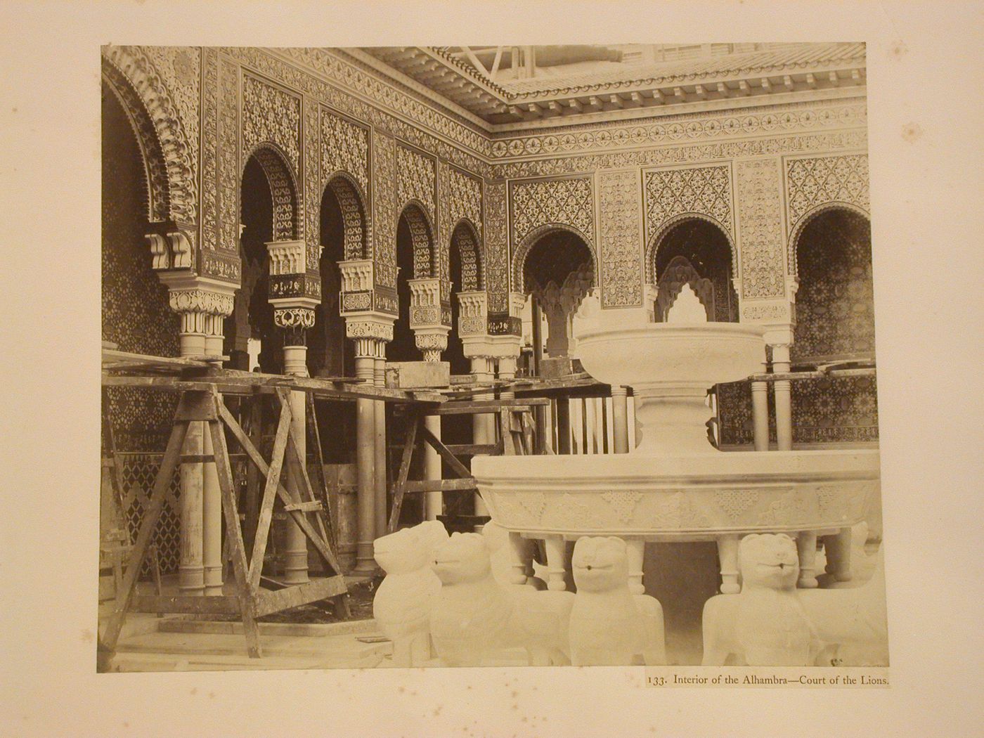 Court of the Lions, interior of the Alhambra, Crystal Palace, Sydenham, England