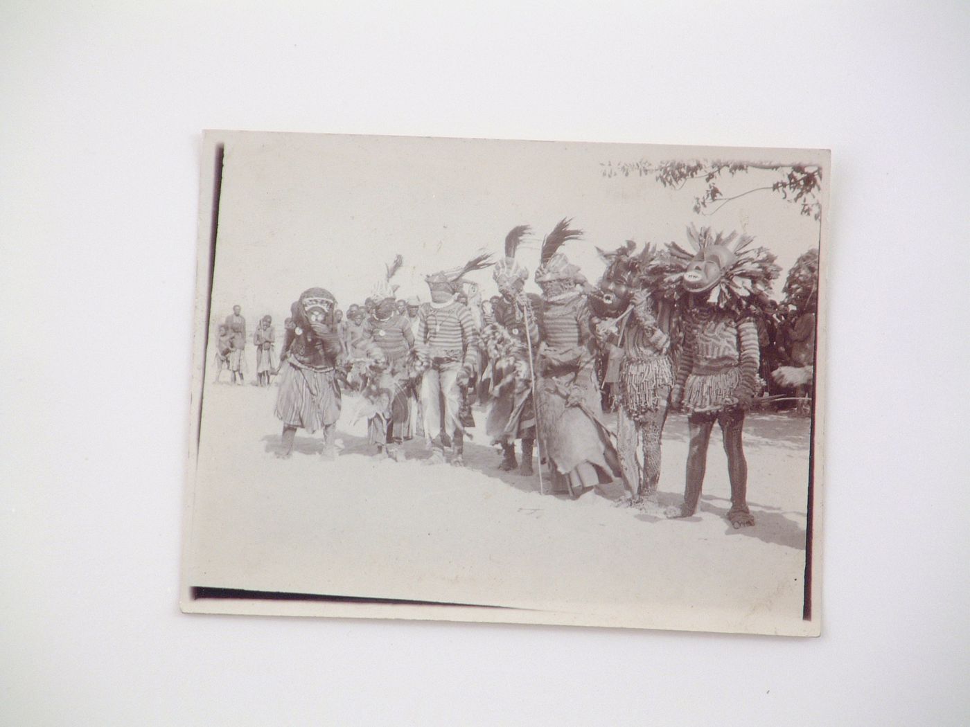 View of a group of masked performers, near Zambezi River