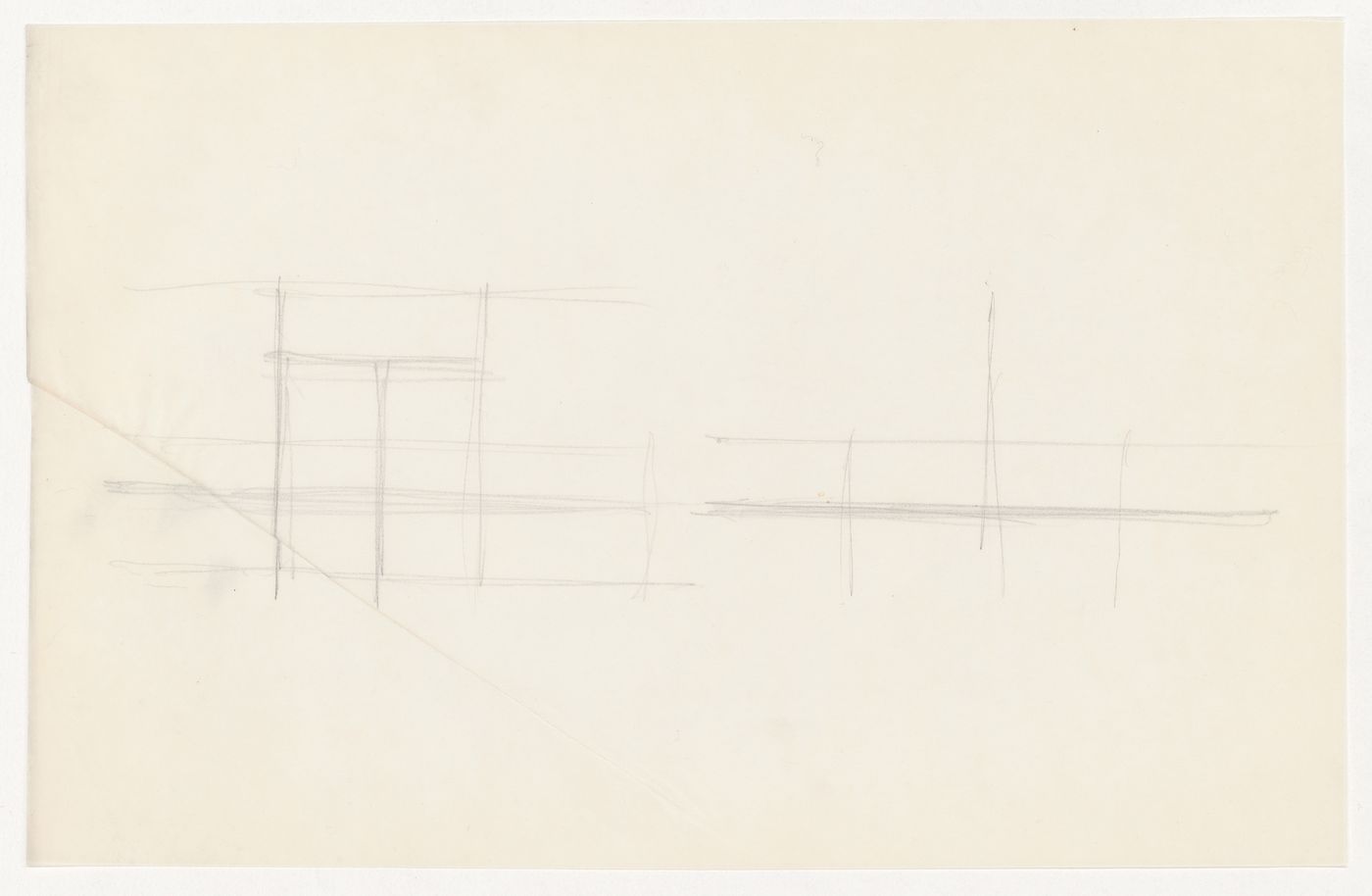 Partial sketch elevations for the entrance for the Metallurgy Building, Illinois Institute of Technology, Chicago