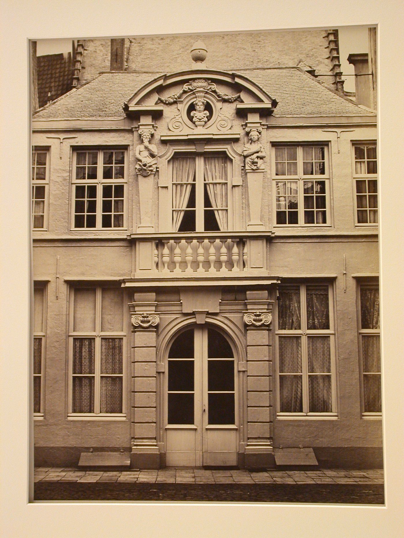 Detail of entrance and façade Teniers' House, Antwerp, Belgium