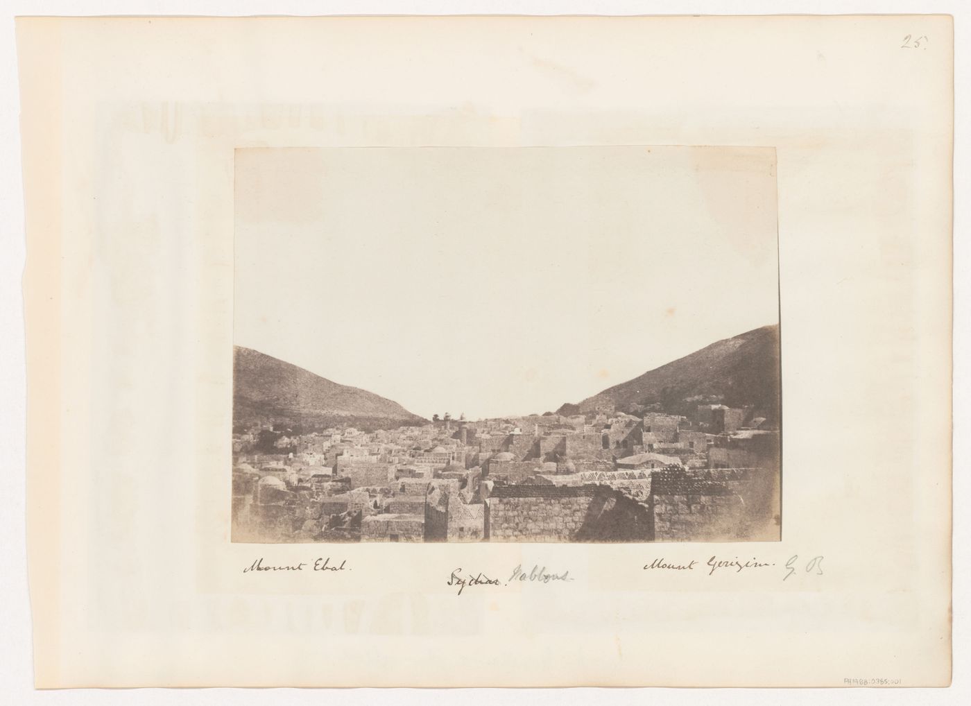 View of Nablus showing Mount Ebal and Mount Gerizim, Jordan