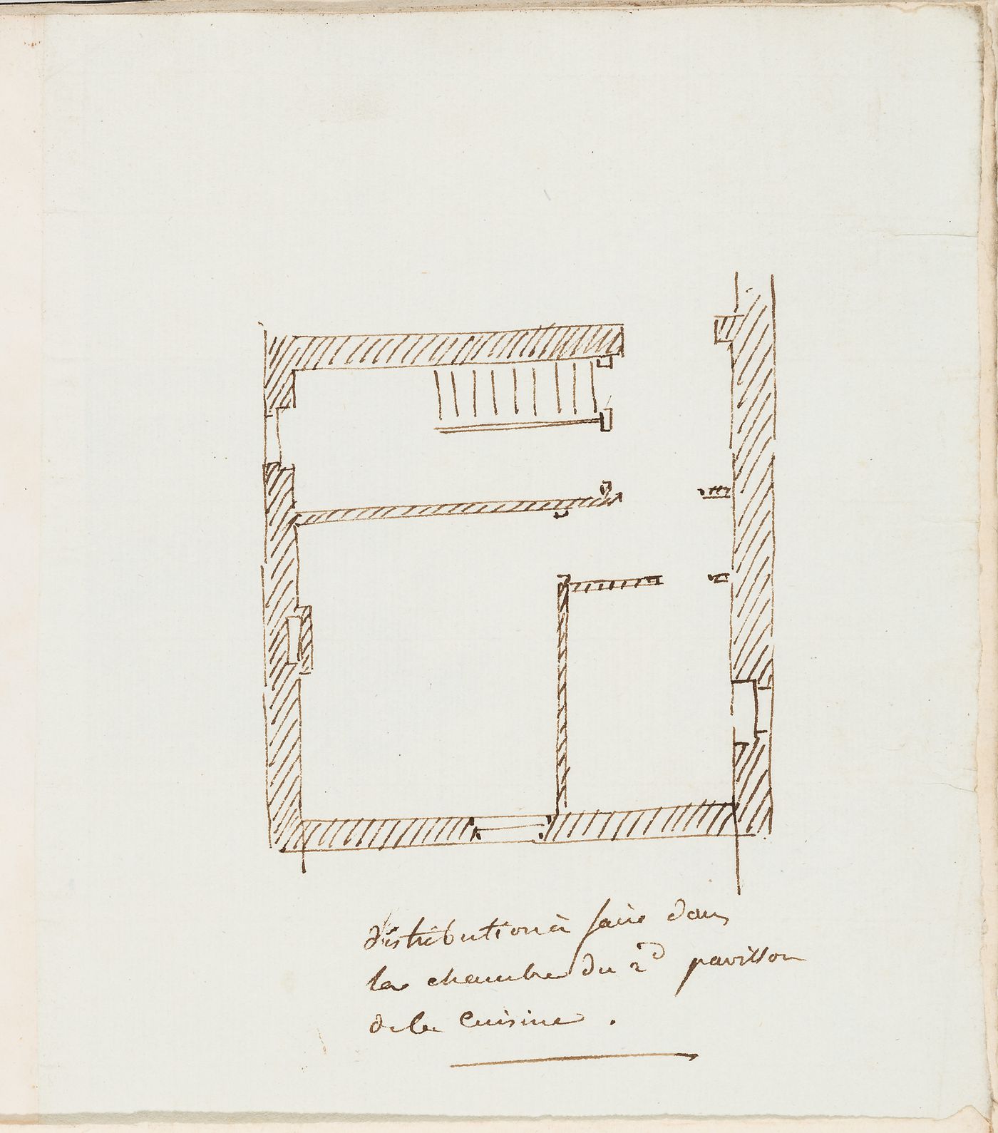Plan for the kitchen wing of the house, Domaine de La Vallée