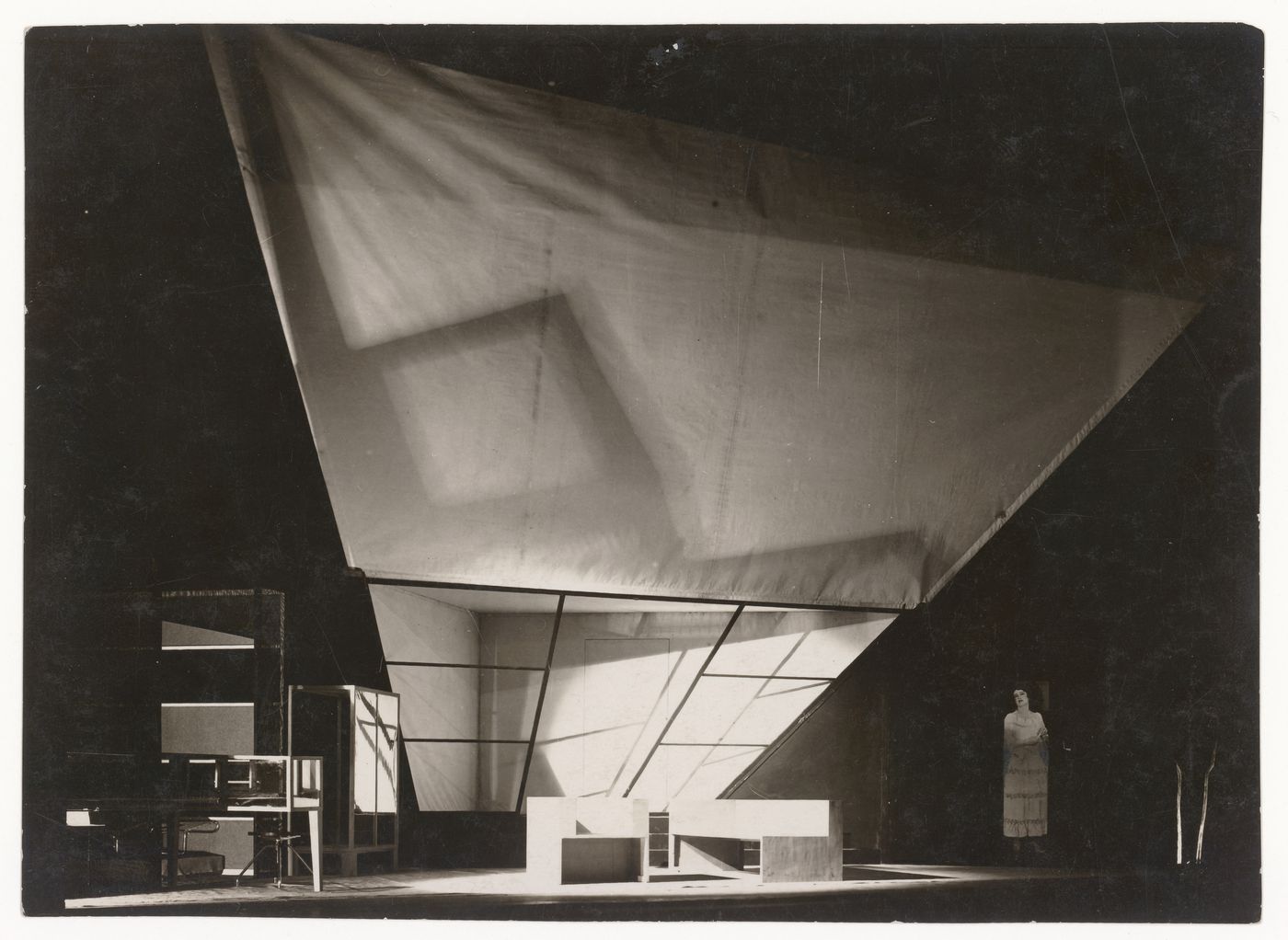 View of opera stage set designed by Josef Hoffmann, Berlin, Germany