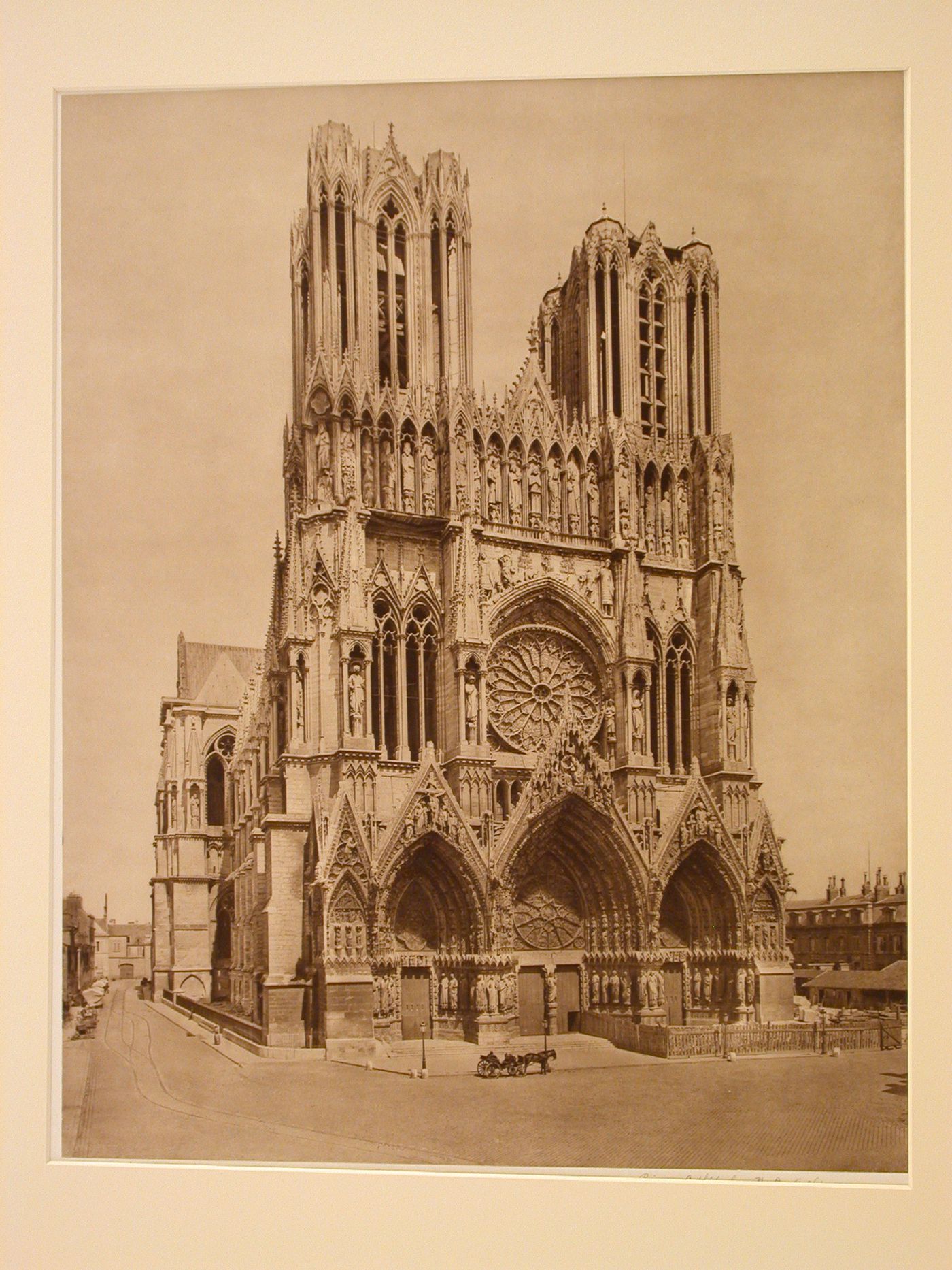 Exterior view of façade and aprt of north side, Reims, France