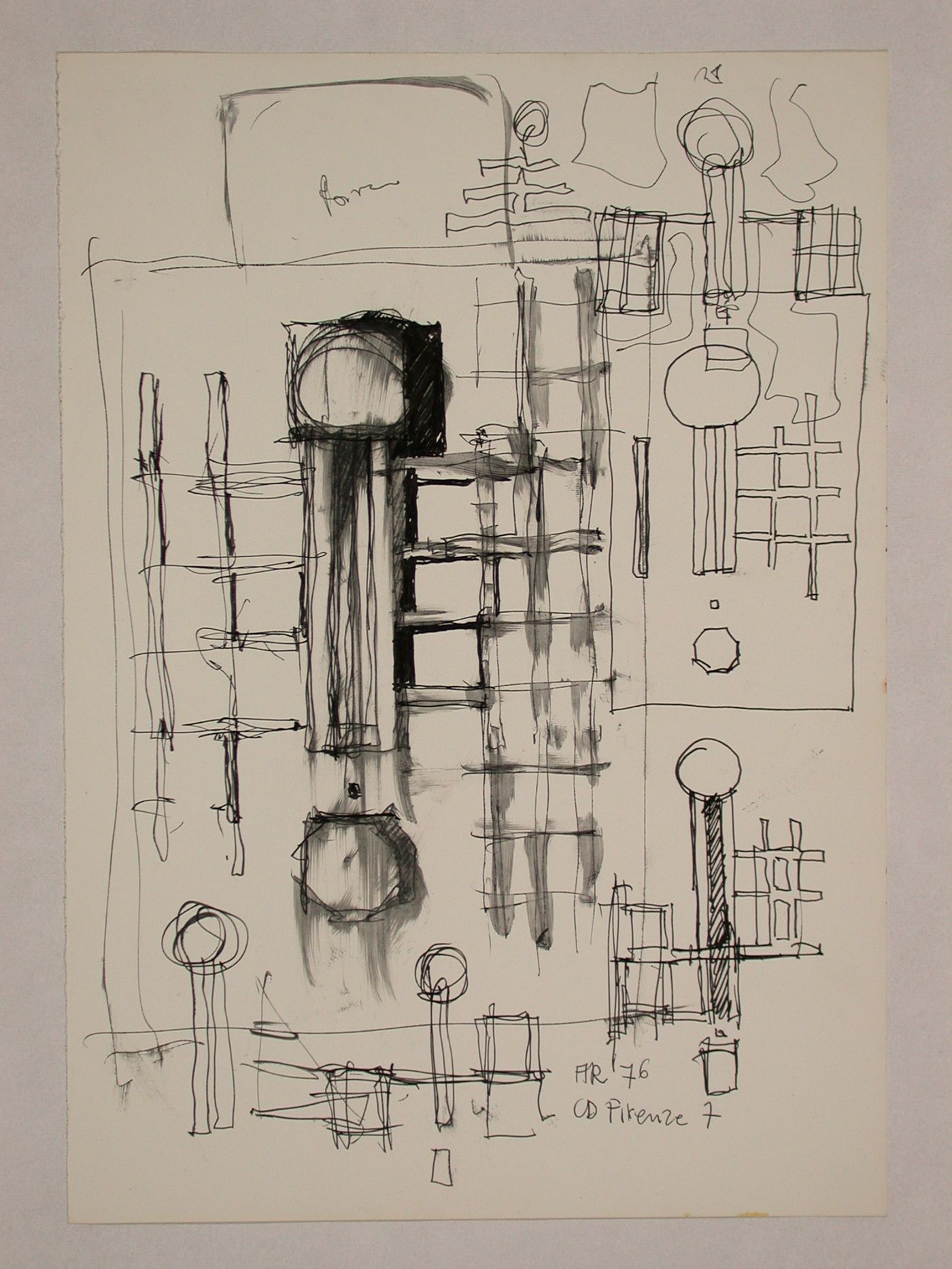 Sketch plans [?] for Centro Direzionale, Florence