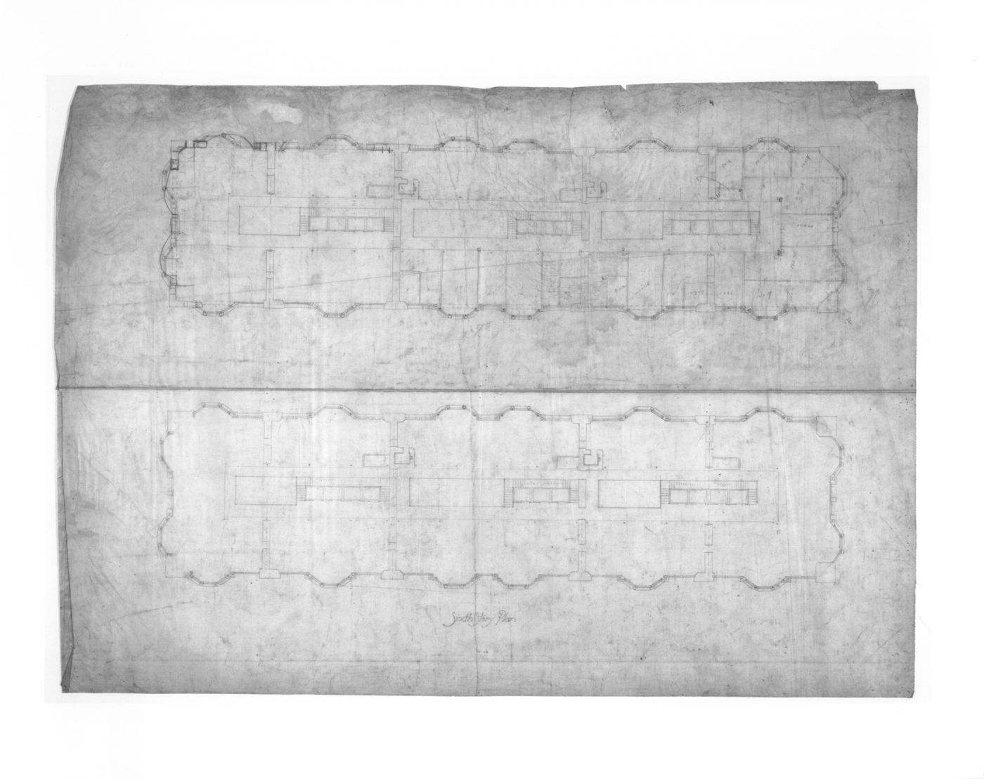 Monadnock Building, Chicago: Sixth and seventh floor plans for the sixteen-storey steel frame project