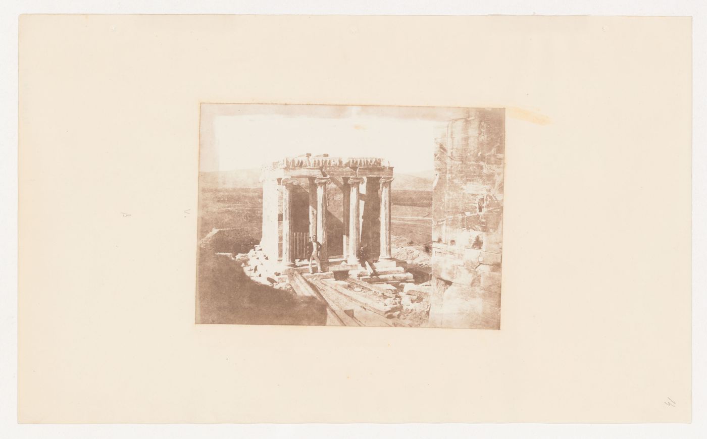 View of the Temple of "The Wingless Victory" showing the eastern front, the Acropolis, Athens, Greece