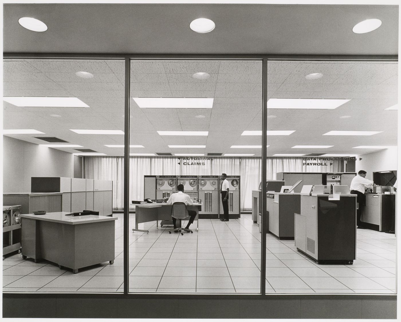 Interior view of the computer room of the North Carolina Mutual Life Building, Durham, North Carolina, United States