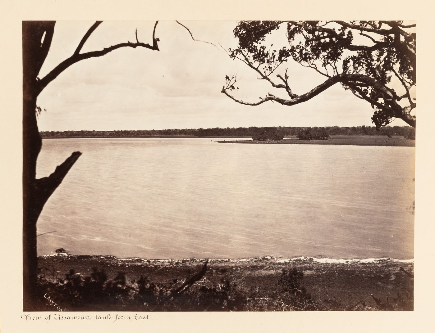 View of the Tissa Wewa, Anuradhapura, Ceylon (now Sri Lanka)