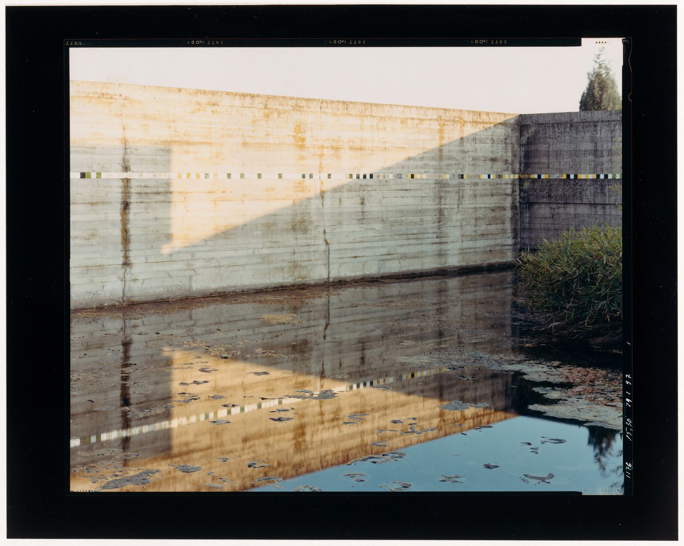 Brion family tomb, San Vito d'Altivole, Italy: pool and perimeter wall