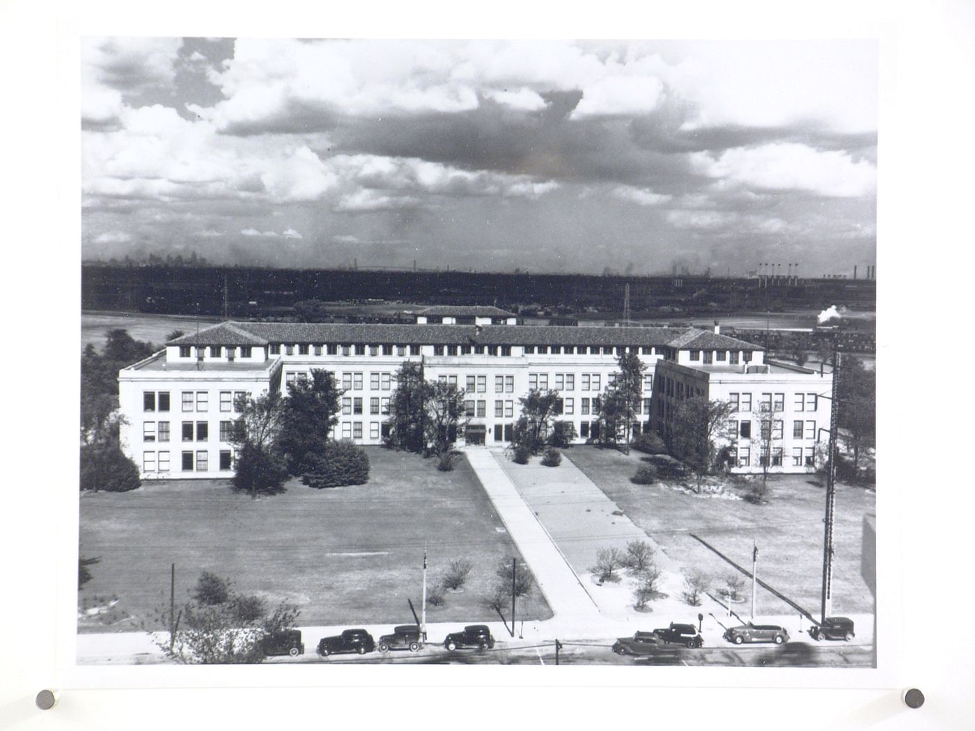 View of the principal façade of the Administration Building, Rouge River Plant, Ford Motor Company, 3000 Schaefer Road, Dearborn, Michigan