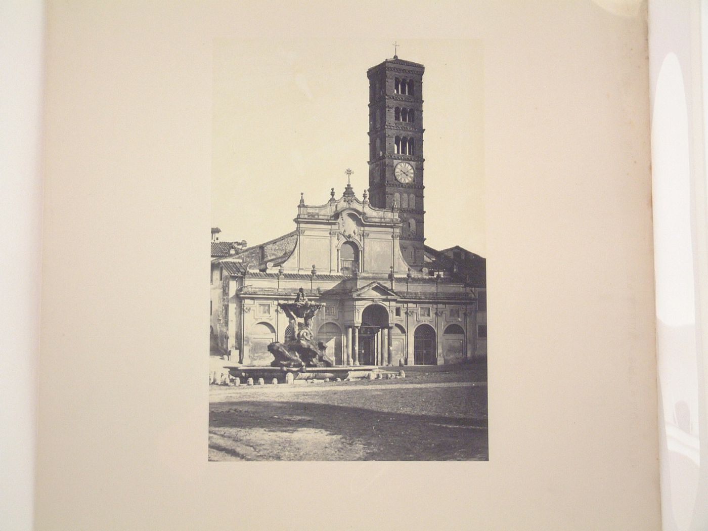 View of Santa Maria in Cosmedin and the Piazza Bocca della Verità, Rome, Italy