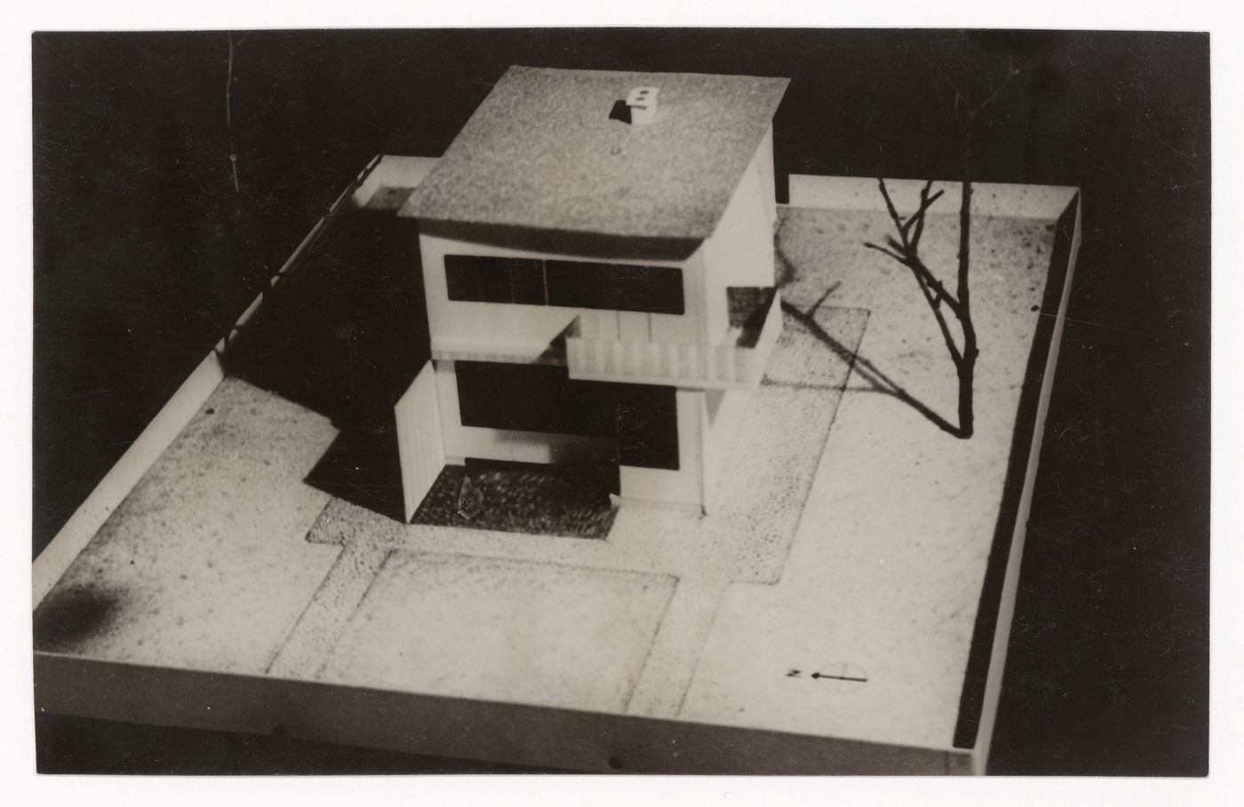 View of small-scale model of unidentified house attributed to Robert Michel