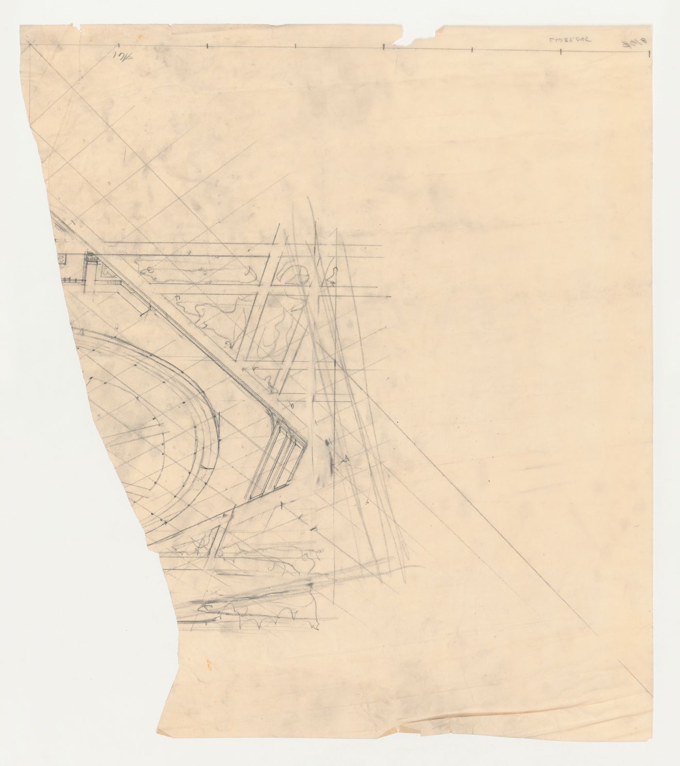 Los Angeles Municipal Airport [?]: Plan for runway inscribed within a pentagon