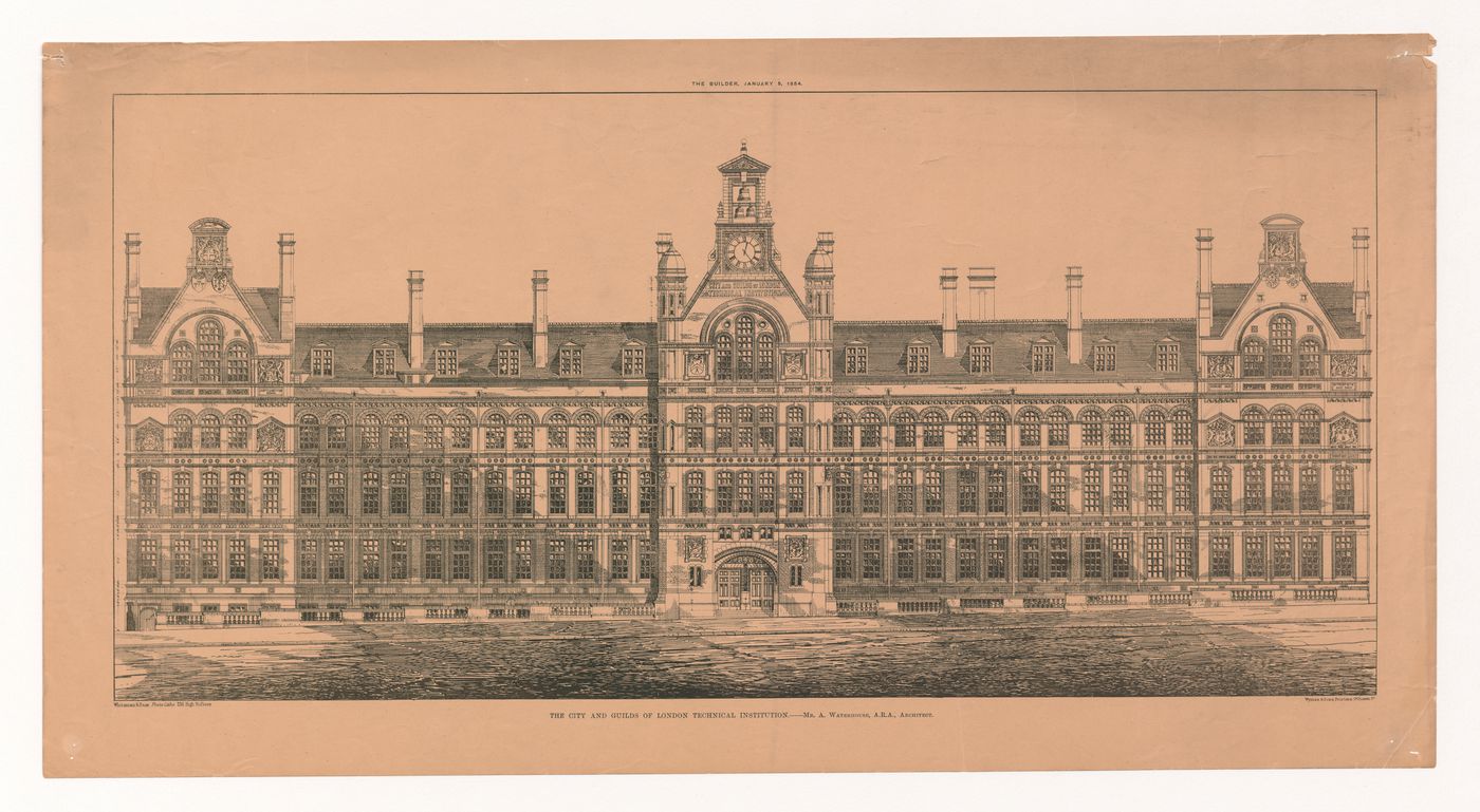 City and Guild of London Central Technical Institution: Principal elevation