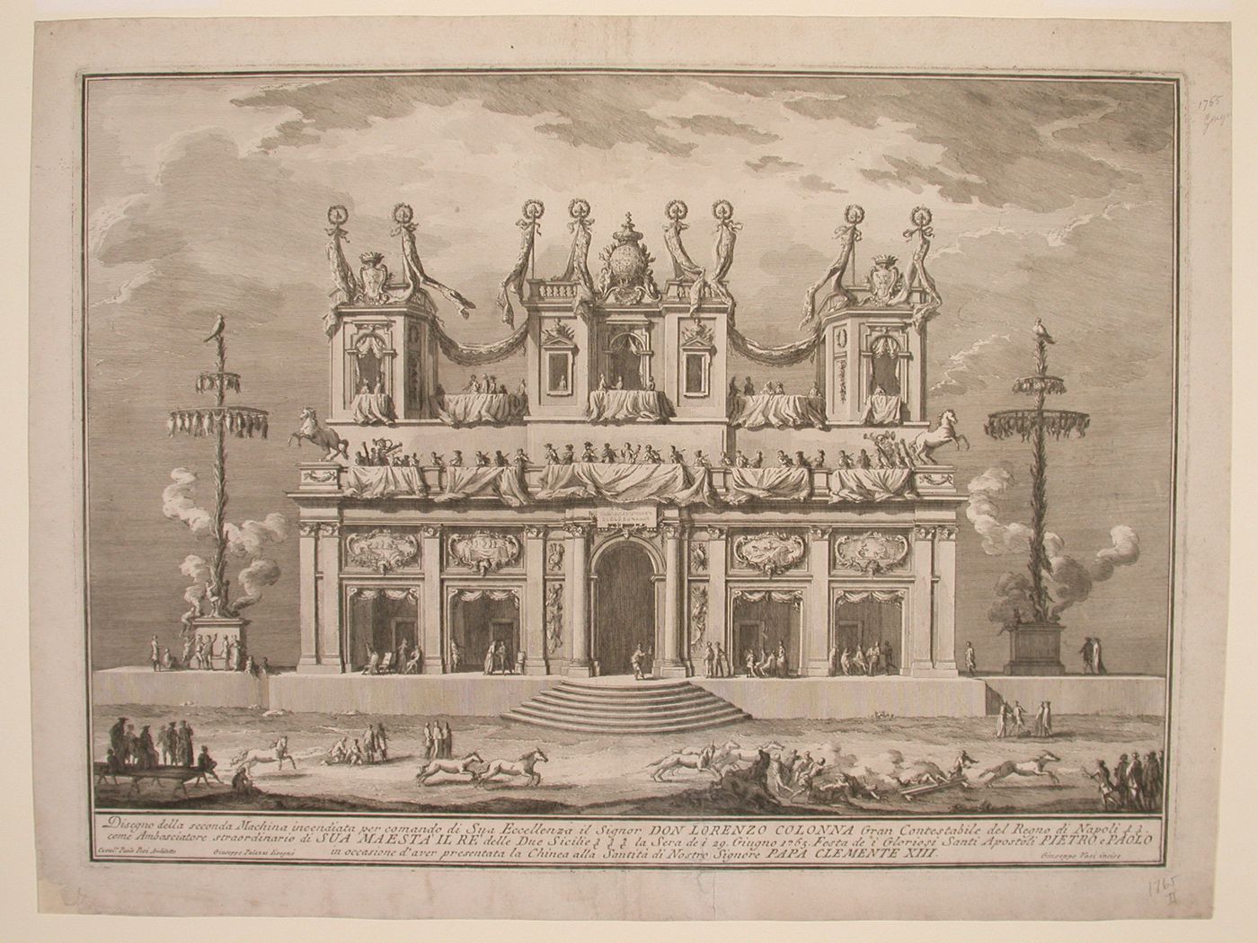 Etching of Posi's design for the "seconda macchina" of 1765