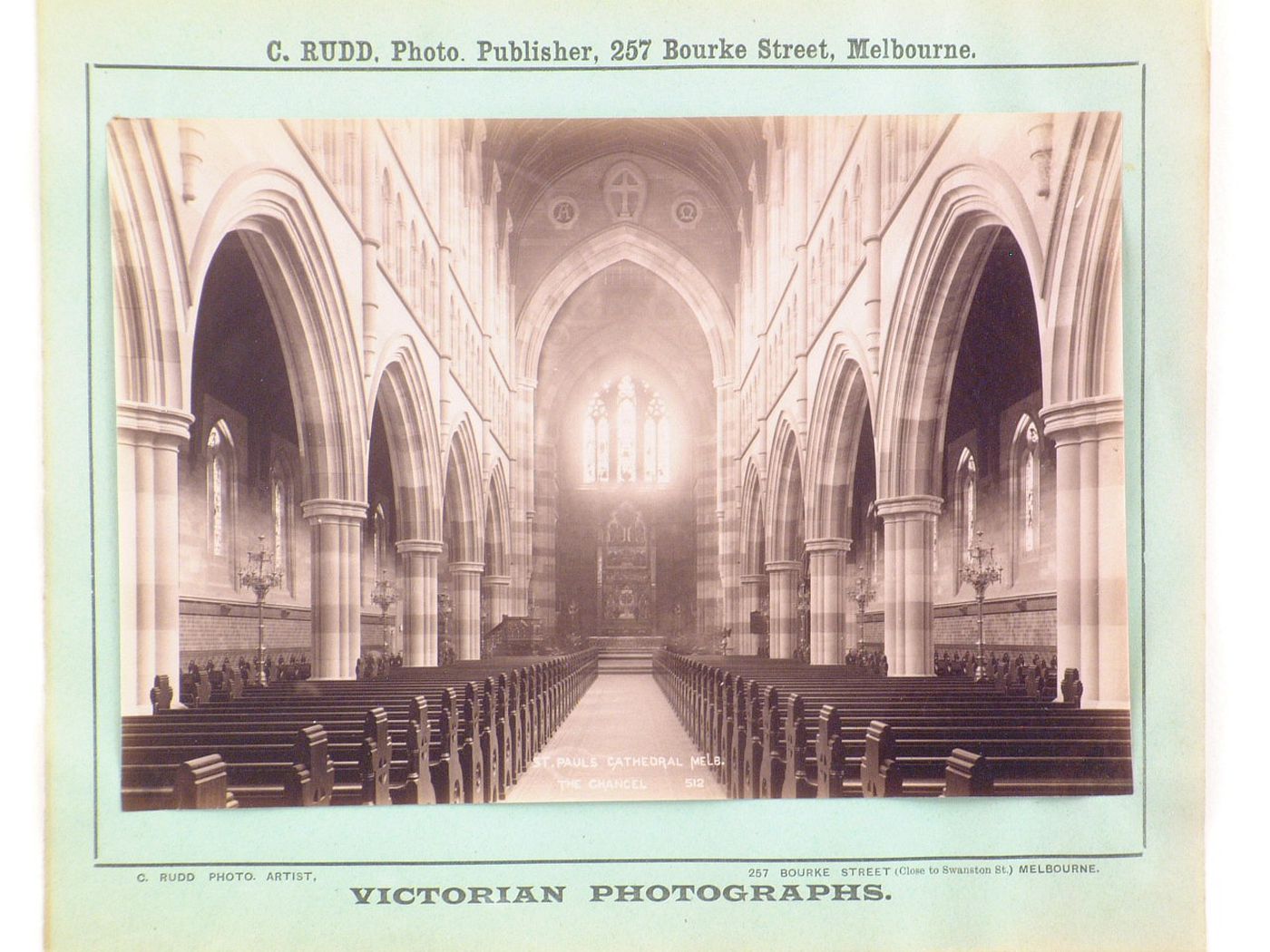 Interior view of the nave and sanctuary of St. Paul's Cathedral, Melbourne, Australia