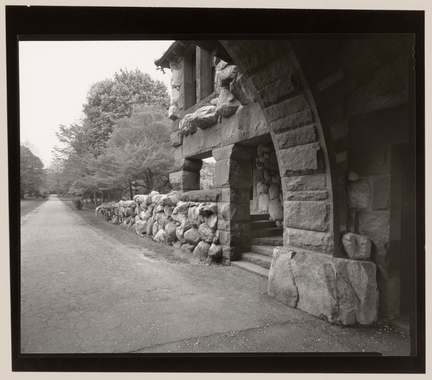 View from the gate lodge of the approach road, Langwater, the Frederick Lothrop Ames Estate, North Easton, Massachusetts