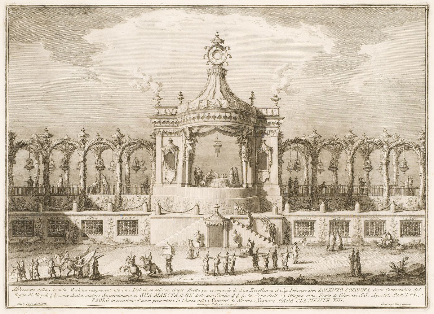Etching of Posi's design for the "seconda macchina" of 1760
