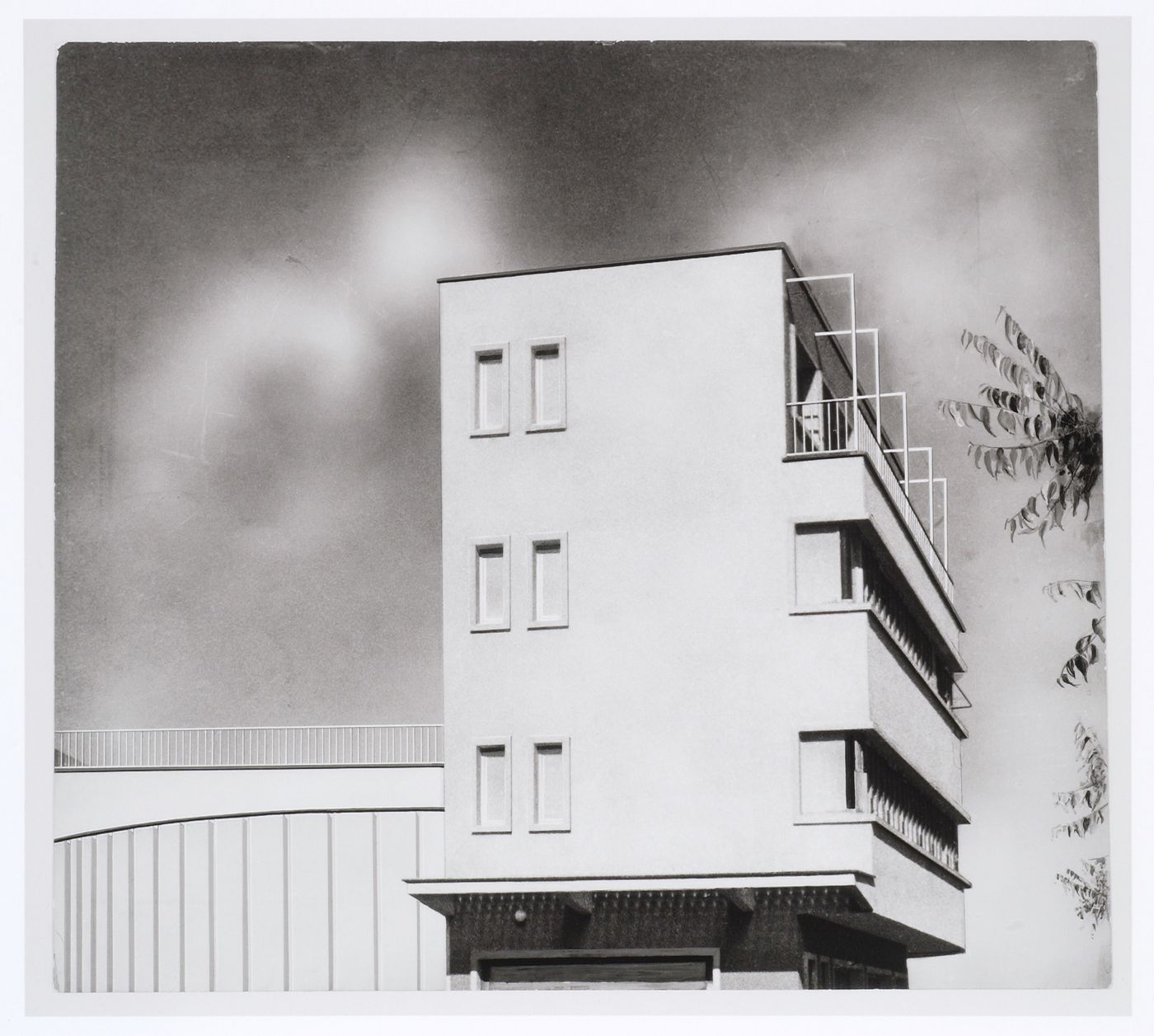 Manipulated exterior view of the Sede della Federazione agricoltori (Head Office of the Federazione Agricoltori(, Cuneo, Italy