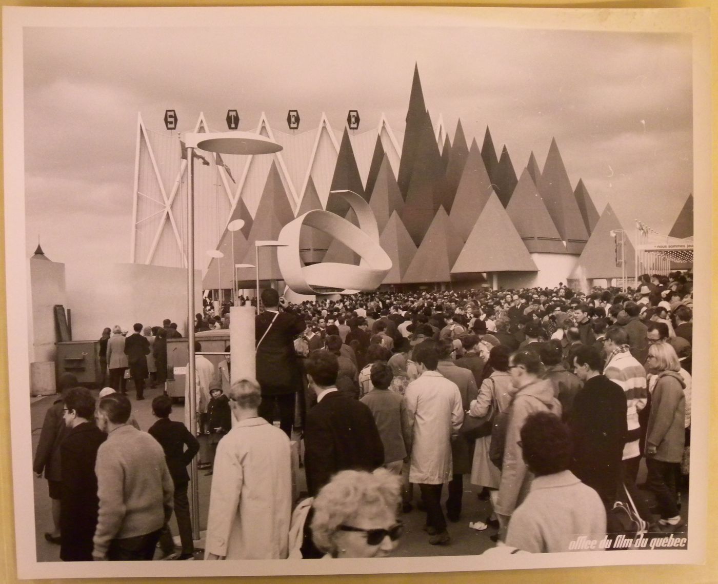 View of the Canadian Pulp and Paper Pavilion with the Steel Pavilion in background, Expo 67, Montréal, Québec