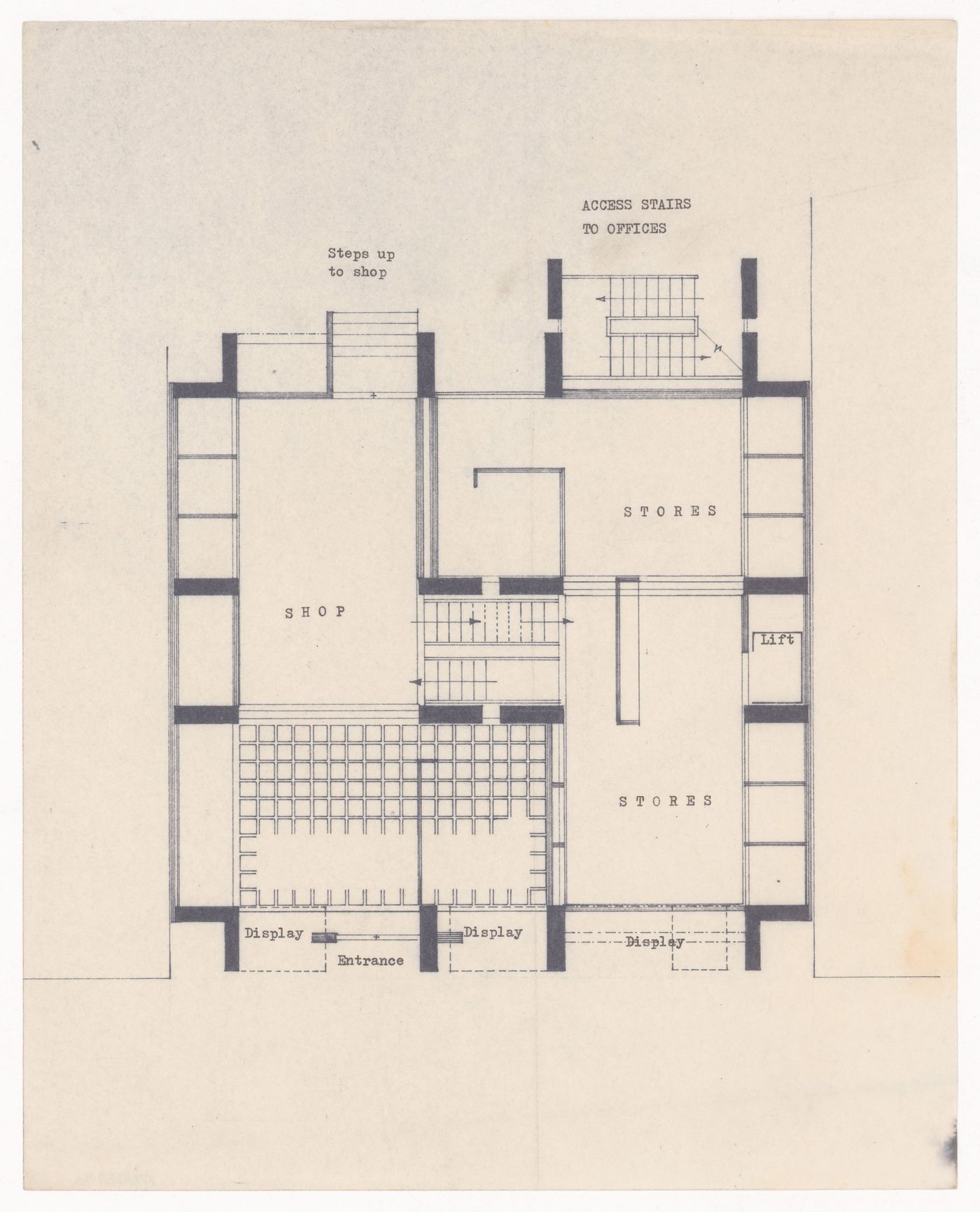 Shops and offices floor plan for the Shape of Cambridge: A Plan, Cambridge University, England