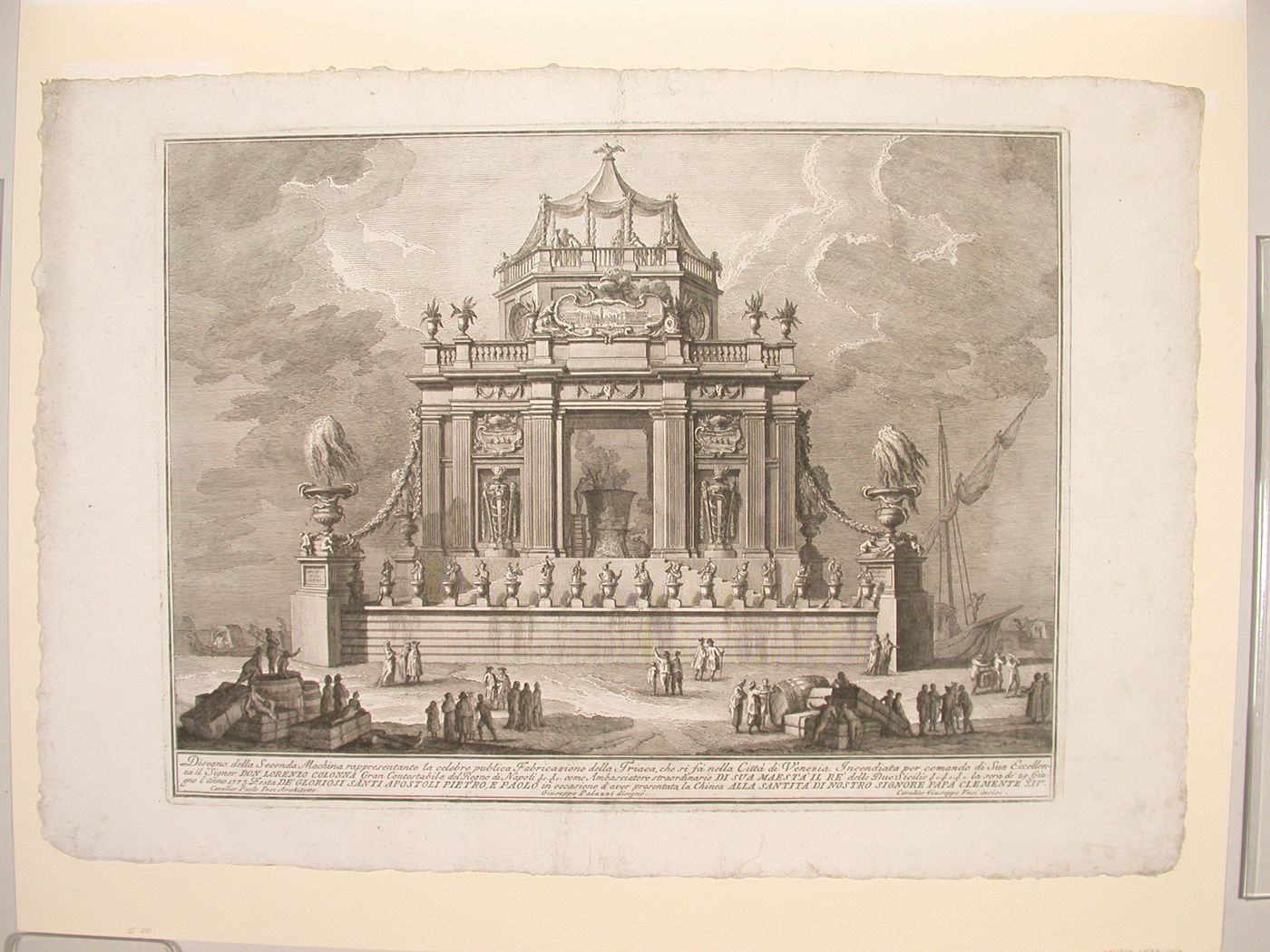 Etching of Posi's design for the "seconda macchina" of 1773