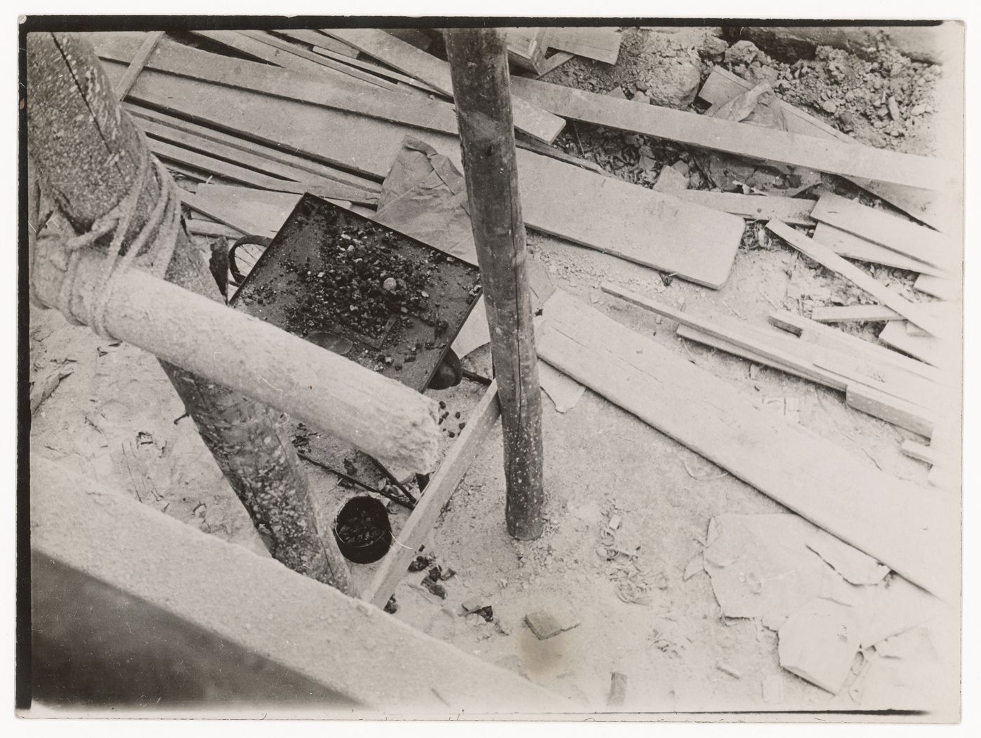 View of scaffolding, photograph made as study for documentary film with working title 'Bauen' (To Build), Spendlingen, Germany