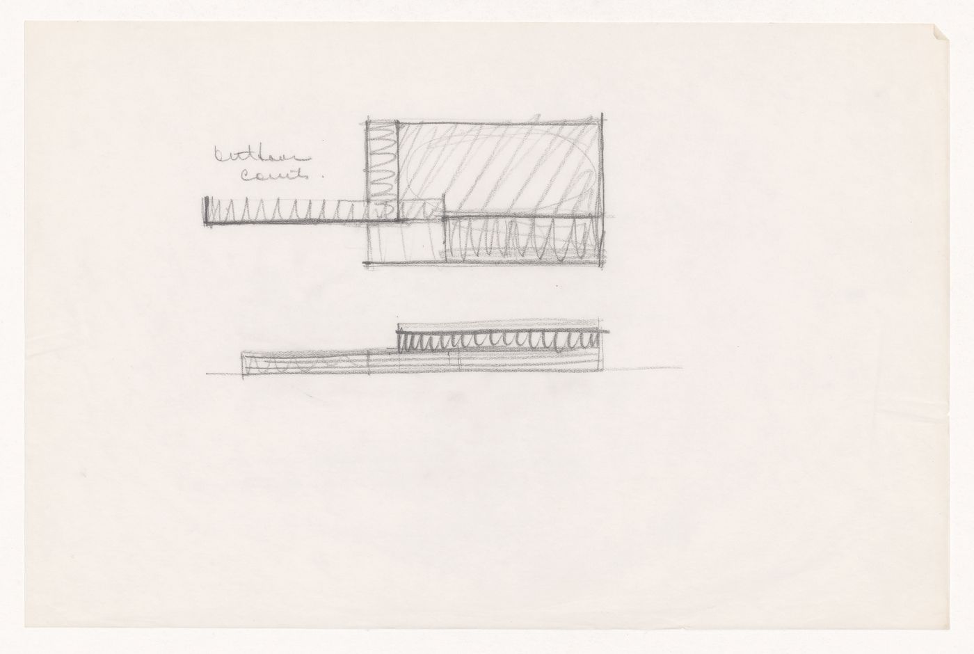 Sketch plan and sketch elevation for the Gymnasium