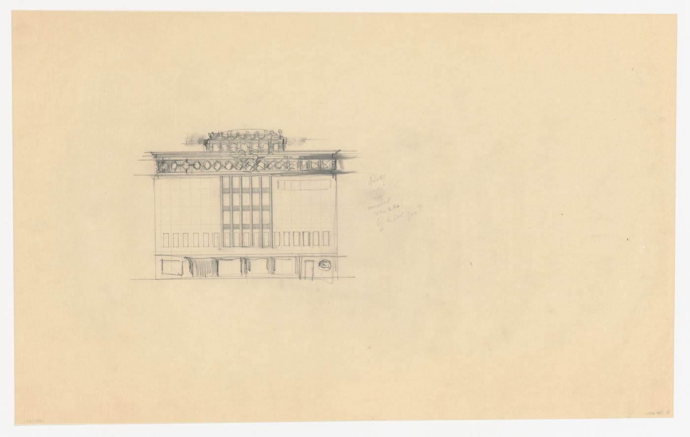 Principal elevation for a model for a mixed-use development for the reconstruction of the Hofplein (city centre), Rotterdam, Netherlands