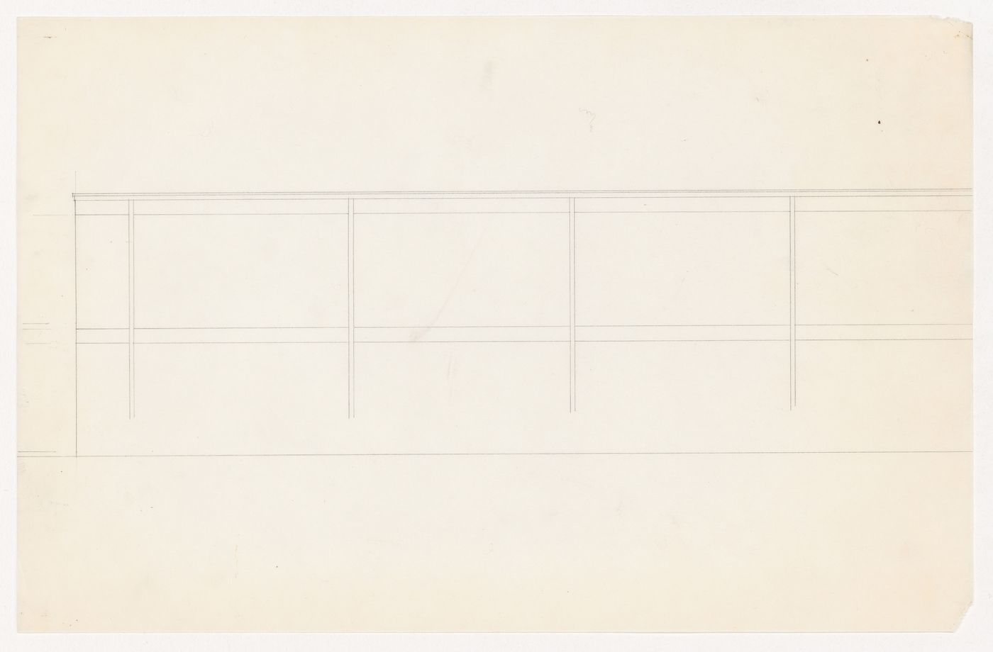 Partial elevation for a cornice and windows for the Metallurgy Building, Illinois Institute of Technology, Chicago