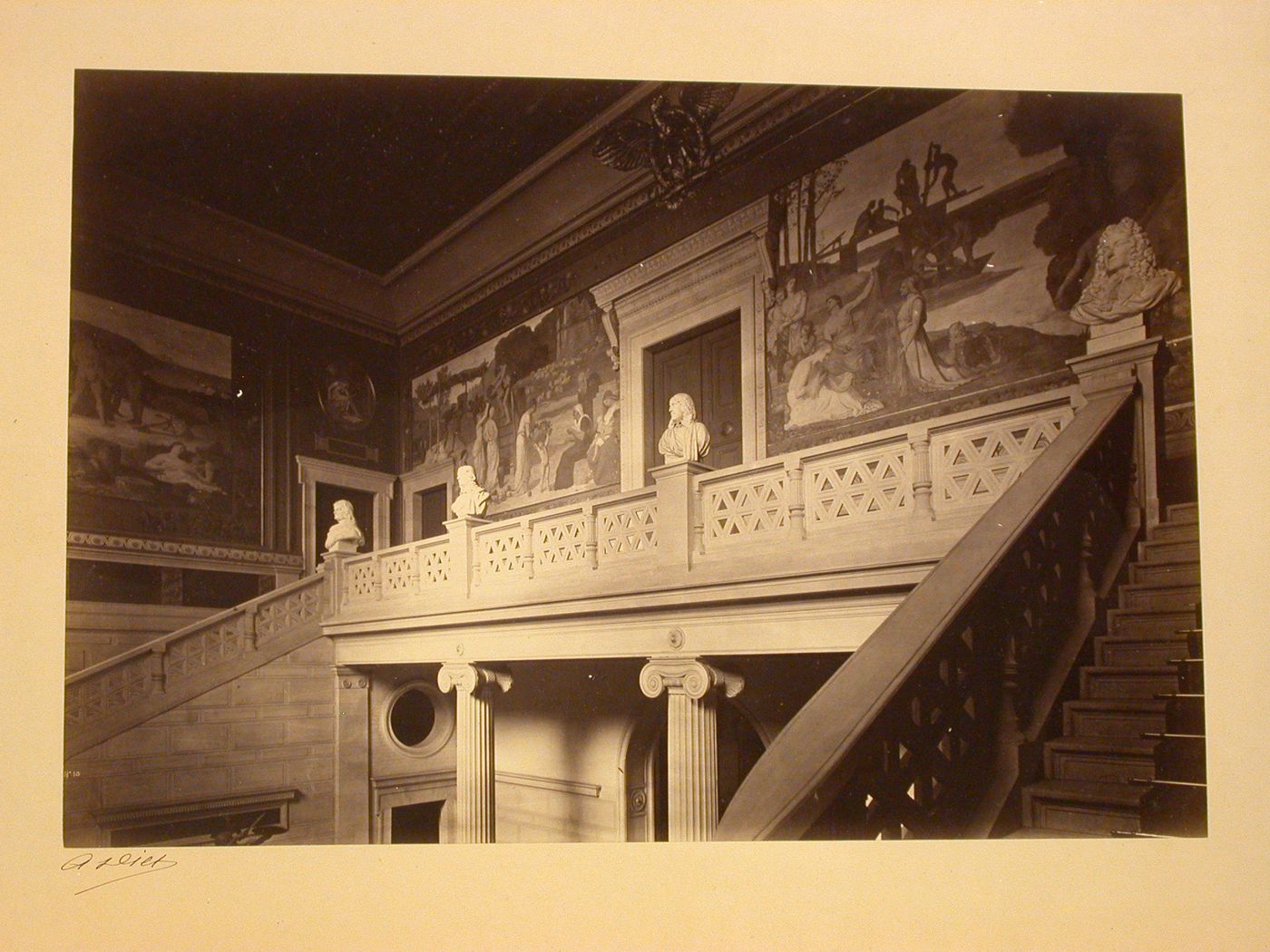 Musée d'Amiens: View of landing and grand staircase, Amiens, France