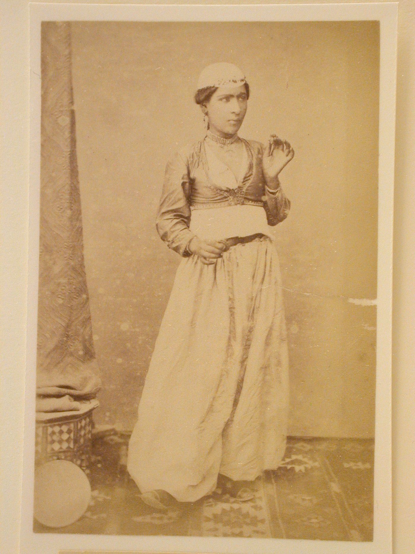 Egyptian female dancer with finger cymbals