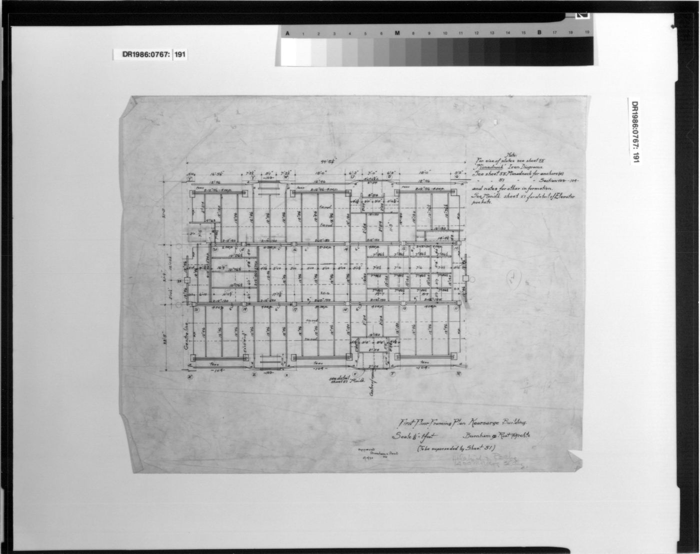 Kearsarge Building, Chicago: First floor framing plan