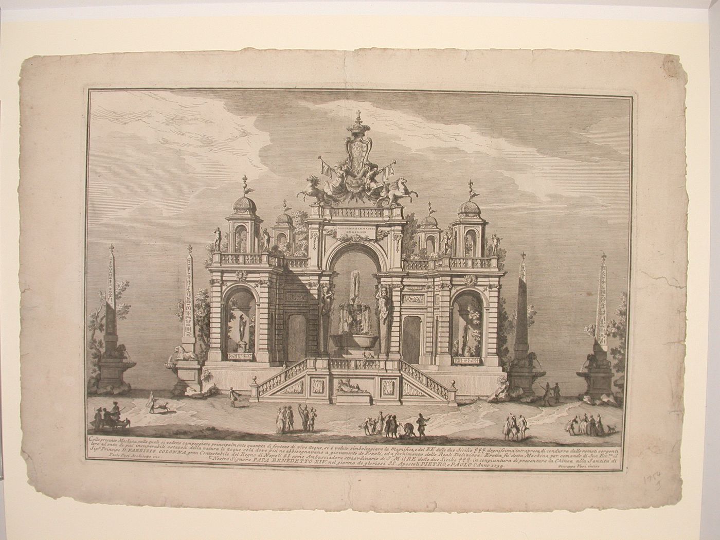 Etching of Posi's design for the "seconda macchina" of 1754