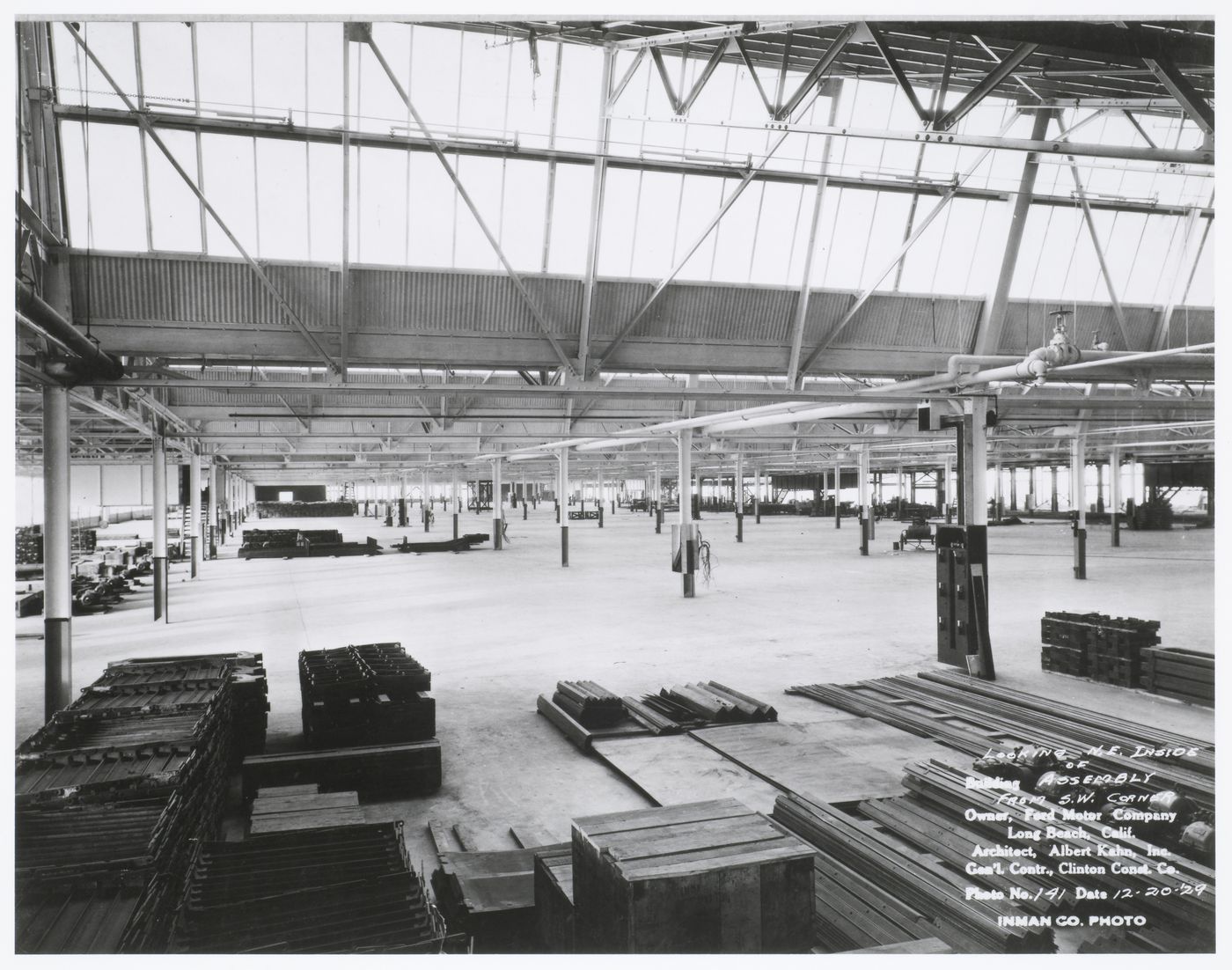 Interior view of the Assembly Building from the southwest, Ford Motor Company Automobile Assembly Plant, Long Beach, California