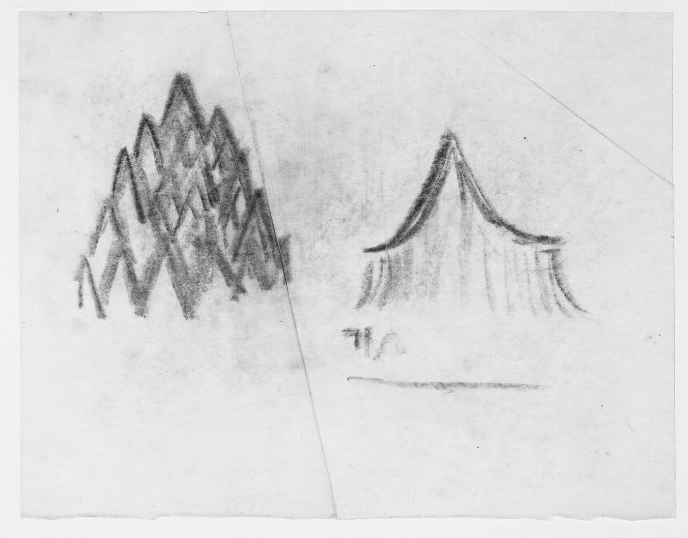 Two sketches, possibly for the Majolika Chapel Project, Dresden