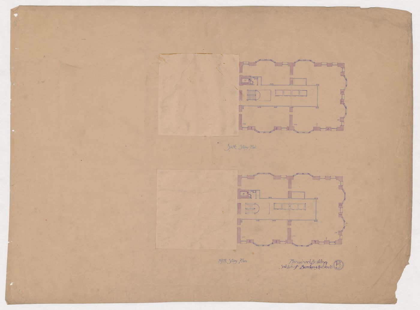 Monadnock Building, Chicago: Fifth and sixth floor plans