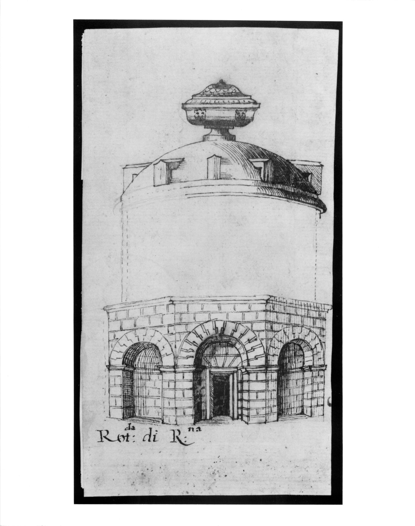 Sketch of the Mausoleo di Teodorico, Ravenna