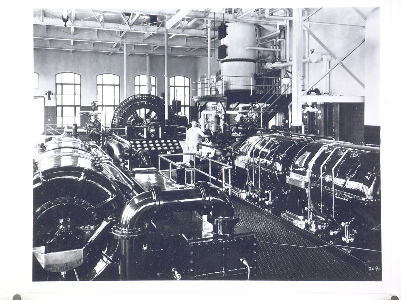 Interior view of machinery in the Power House for the Engineering Laboratory, Rouge River Plant, Ford Motor Company, Dearborn, Michigan