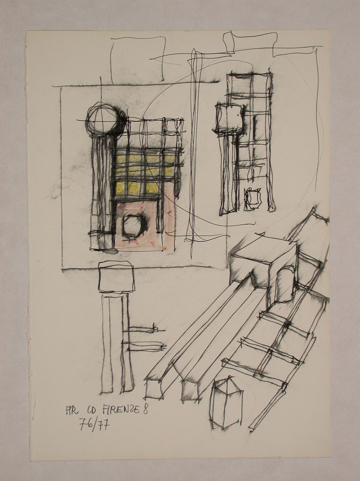 Sketch plans and sketch axonometric for Centro Direzionale, Florence