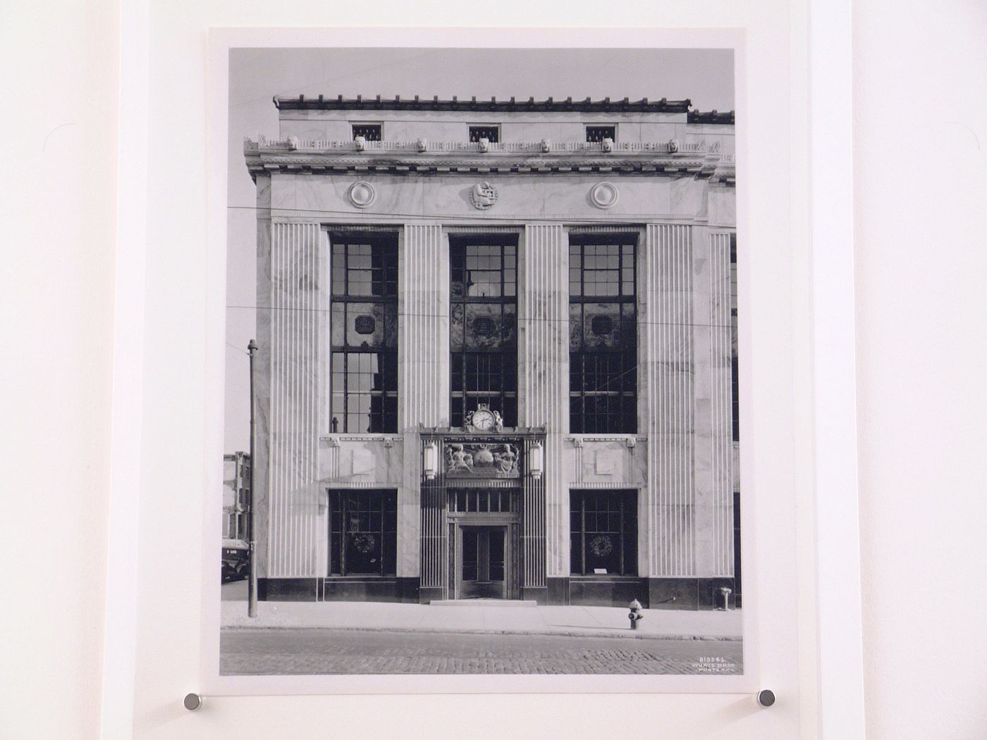 View of the main entrance to the New York Times Building, New York City, New York