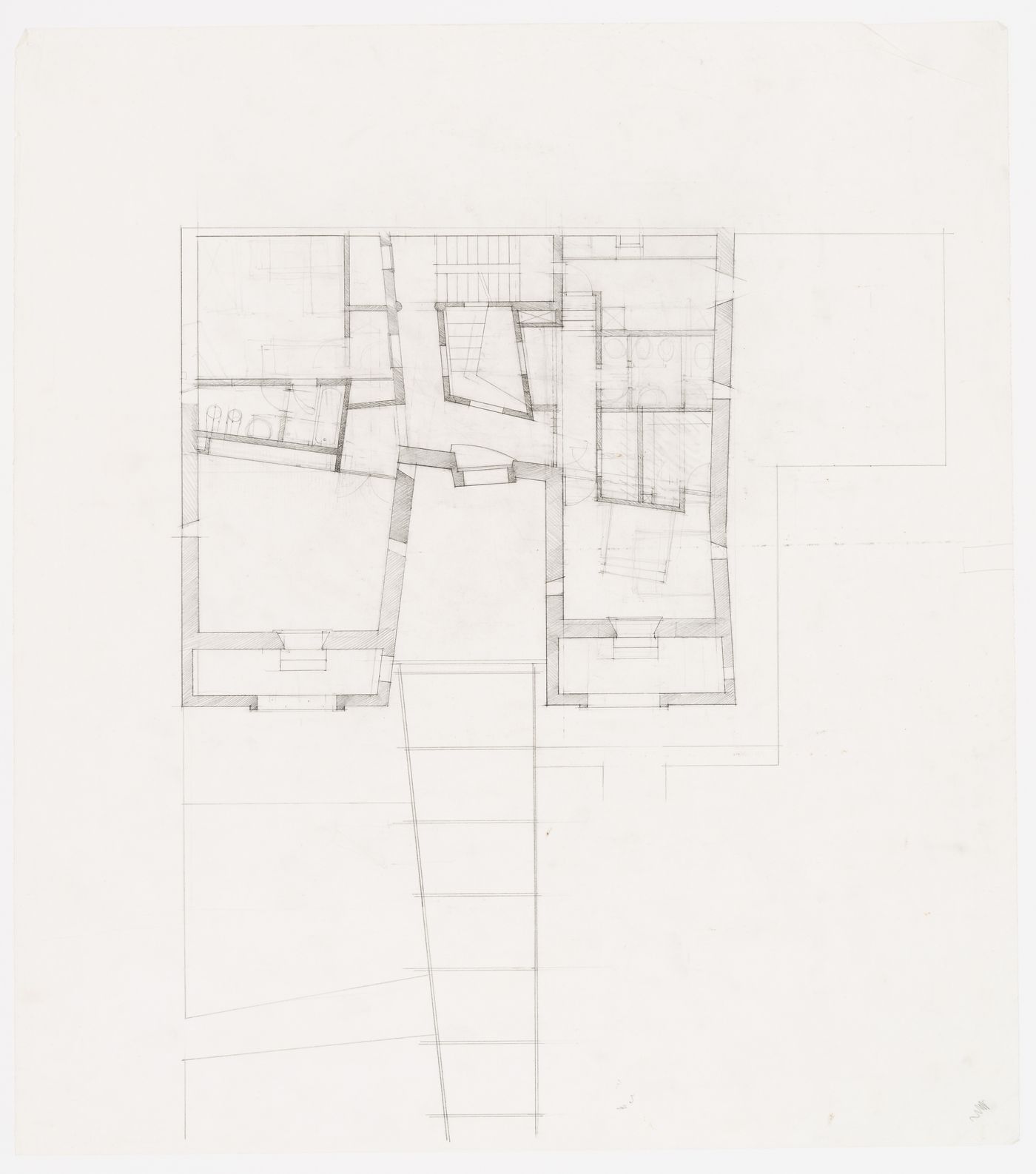 Preliminary plan of first floor for Casa Miggiano, Otranto, Italy
