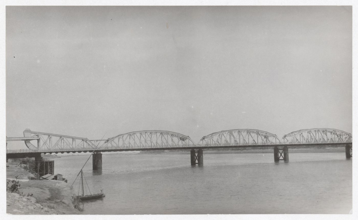 Landscape view of the Blue Nile Road and Railway Bridge, Khartoum, Sudan