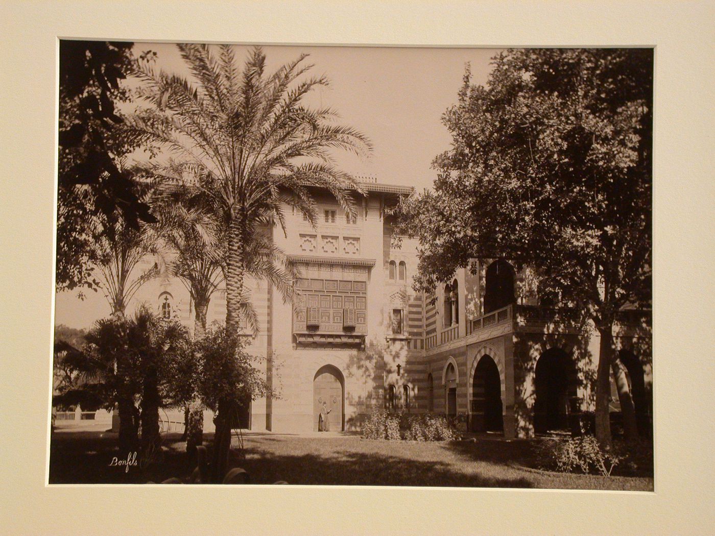 Side view of French embassy from the garden, Cairo, Egypt